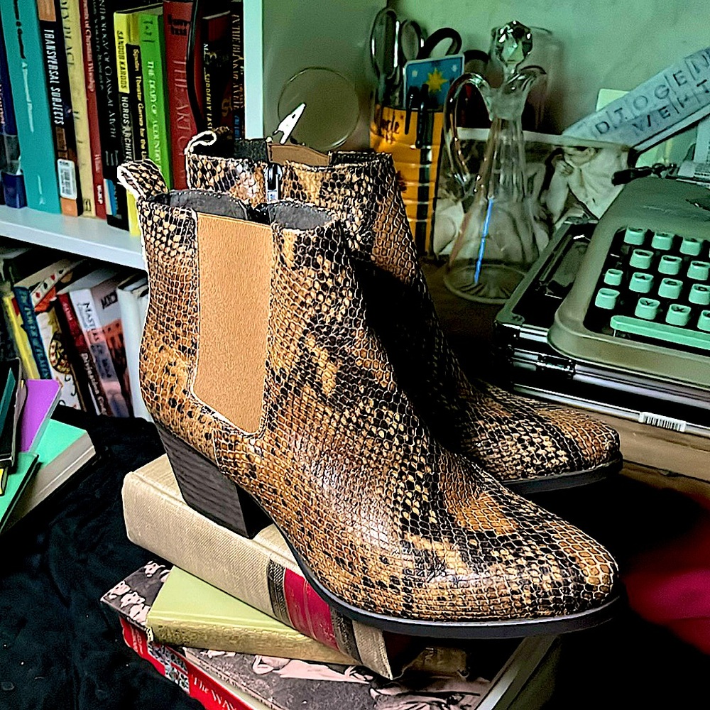 Genuine Snakeskin Ankle Boots Desert